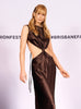 CHOCOLATE COWL CUT OUT MAXI