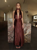 CHOCOLATE HALTER MAXI