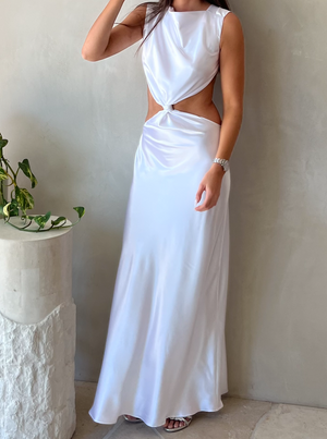 IVORY COWL CUT OUT MAXI
