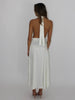 WHITE HALTER TIE MAXI