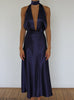 NAVY HALTER MAXI