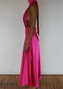 HOT PINK HALTER MAXI