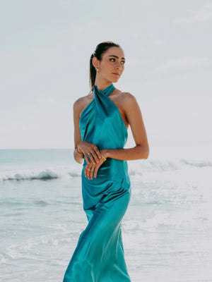 TEAL CROSSOVER MAXI