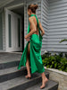 GREEN HALTER MAXI